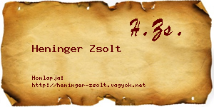 Heninger Zsolt névjegykártya